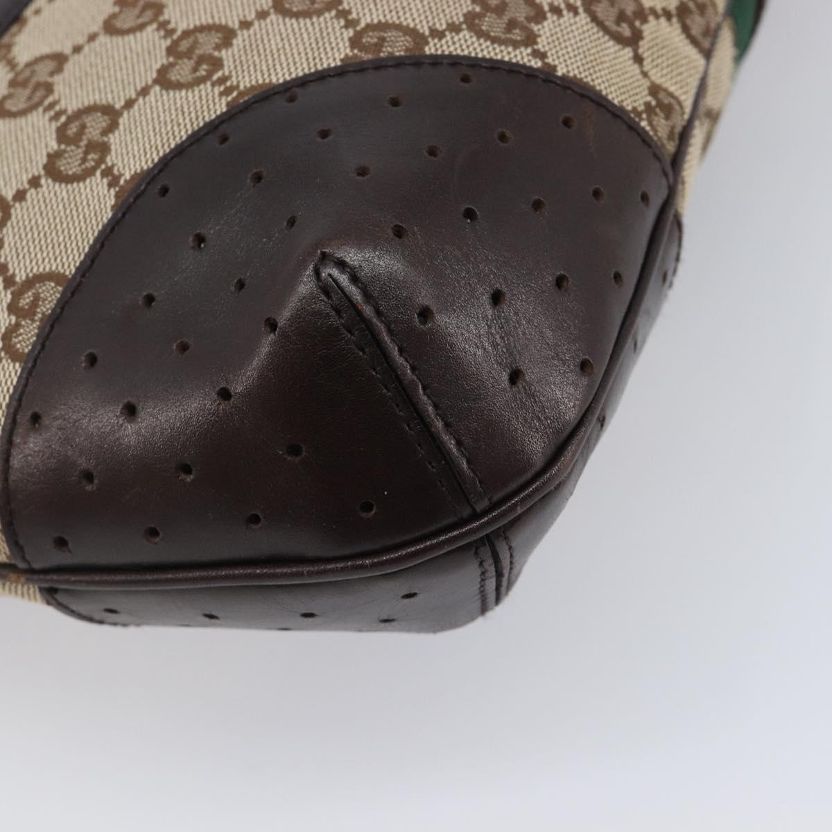 GUCCI GG Canvas Web Sherry Line Interlocking G Shoulder Bag 131033 Auth 207927A