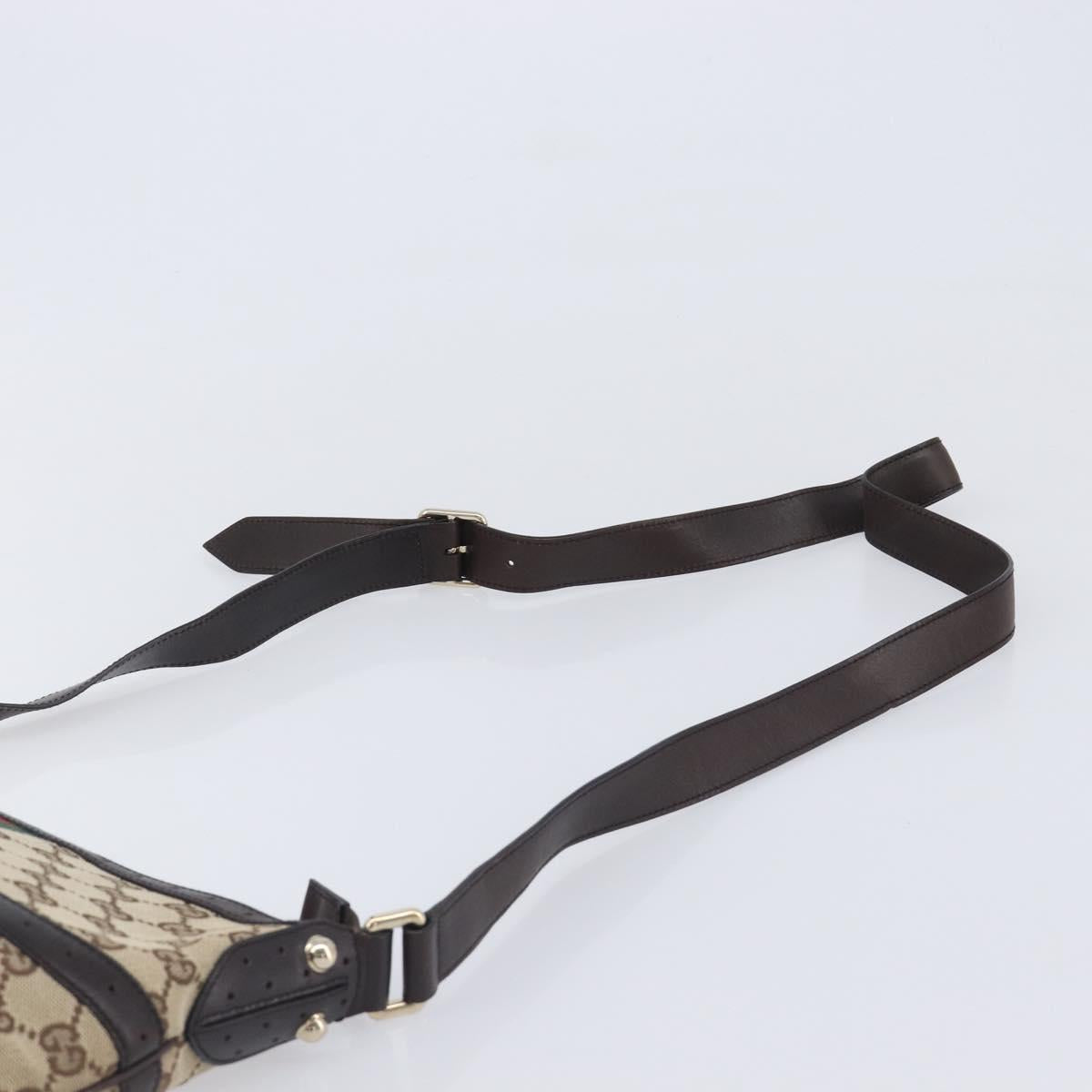 GUCCI GG Canvas Web Sherry Line Interlocking G Shoulder Bag 131033 Auth 207927A