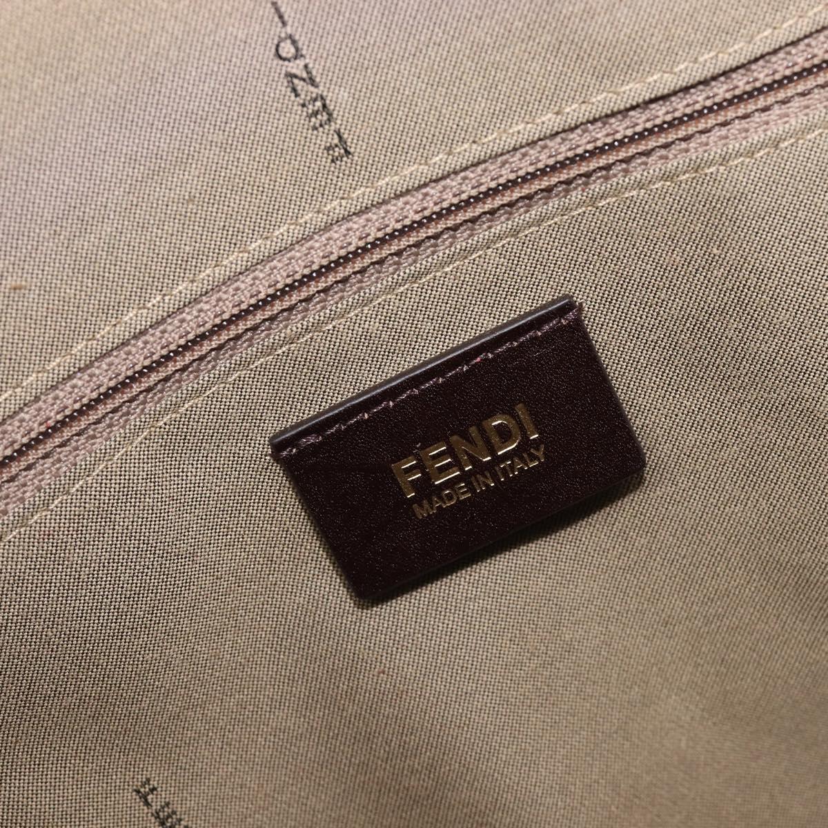 FENDI Zucca Canvas Tote Bag Beige Red 8BH185 Auth 207928