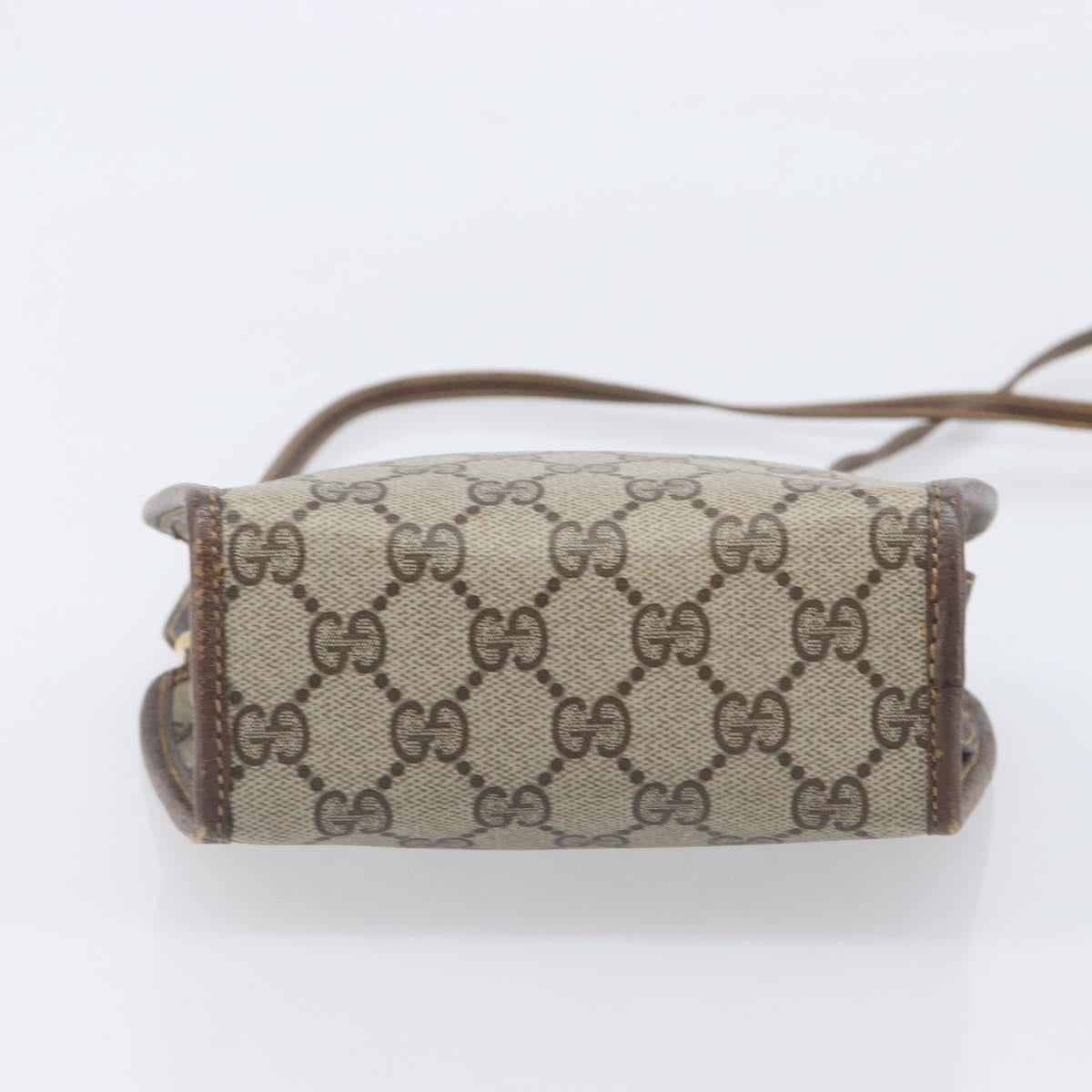 GUCCI GG Supreme Shoulder Bag PVC Beige Gold Tone 007 89 1096 Auth 207931