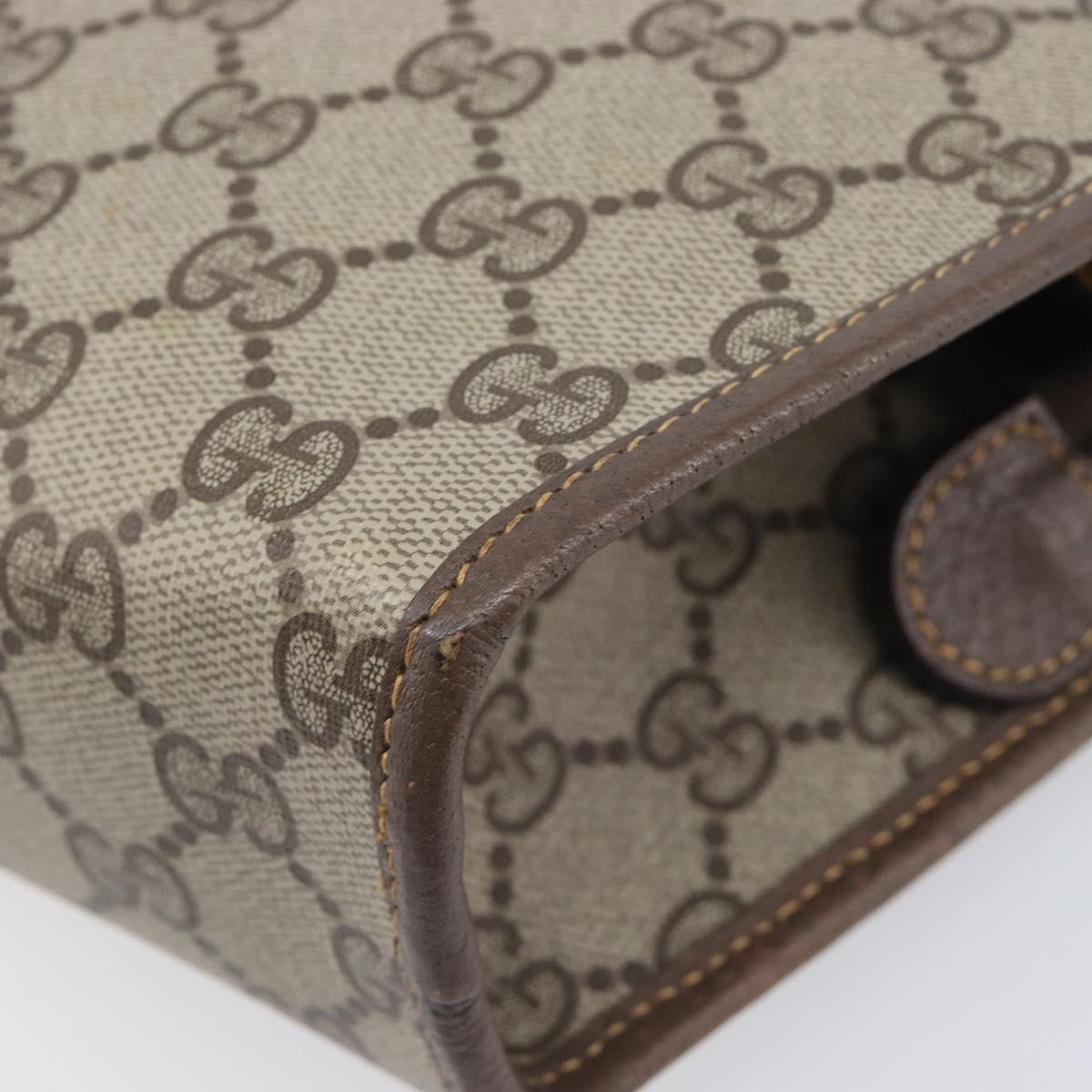 GUCCI GG Supreme Shoulder Bag PVC Beige Gold Tone 007 89 1096 Auth 207931