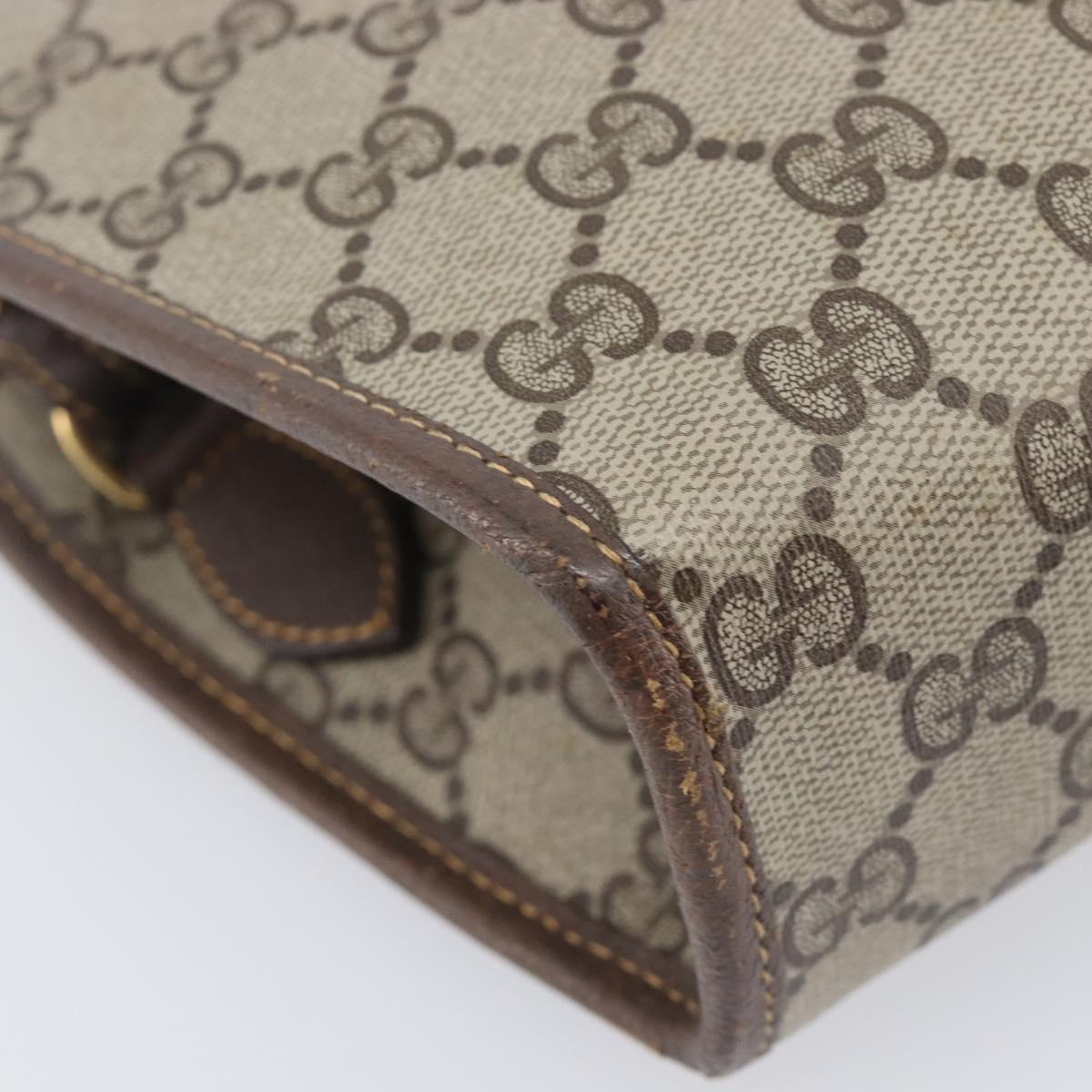 GUCCI GG Supreme Shoulder Bag PVC Beige Gold Tone 007 89 1096 Auth 207931