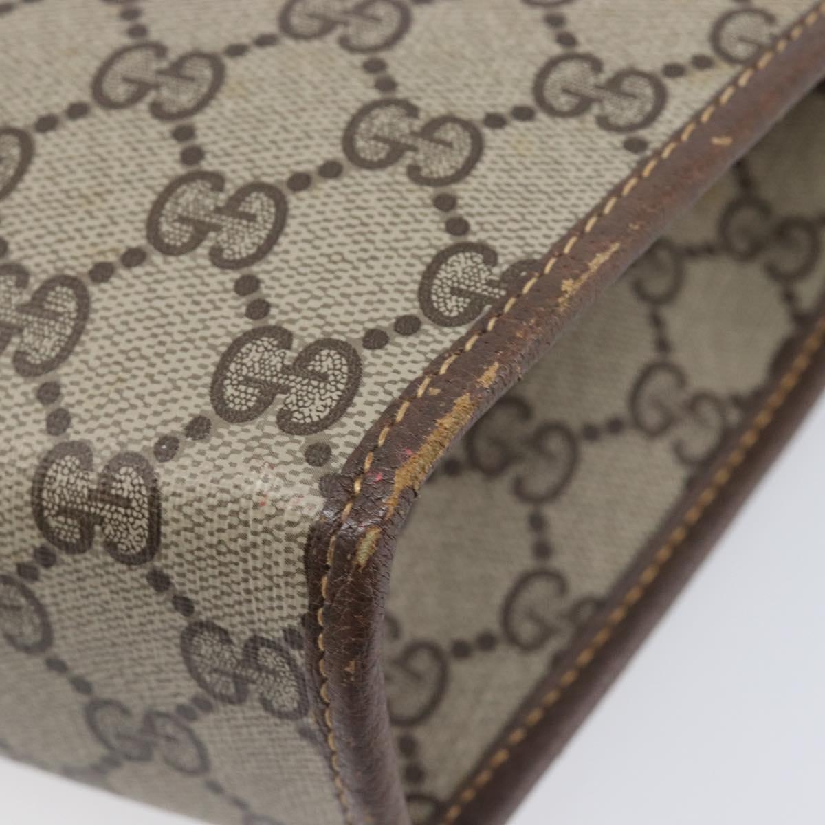 GUCCI GG Supreme Shoulder Bag PVC Beige Gold Tone 007 89 1096 Auth 207931