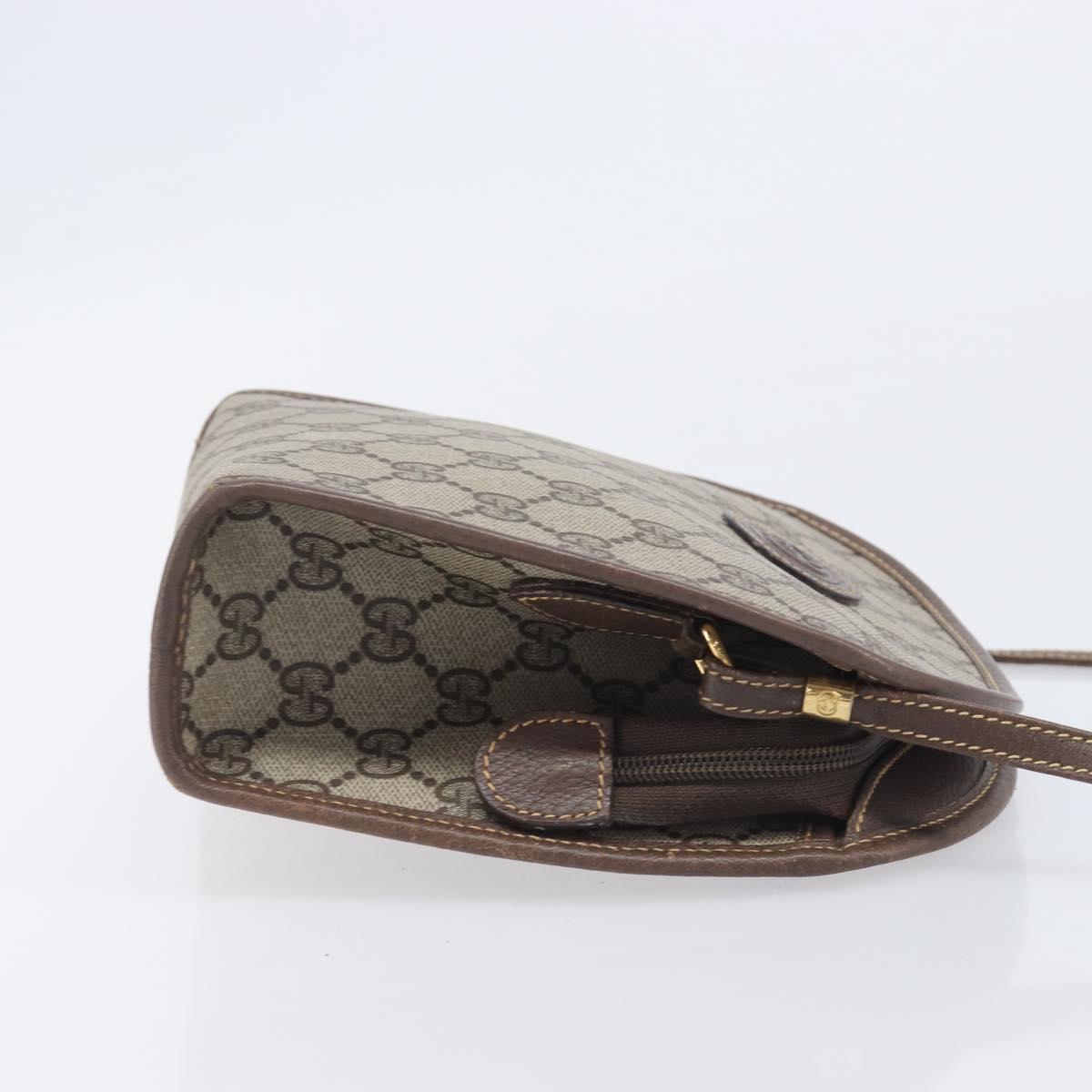 GUCCI GG Supreme Shoulder Bag PVC Beige Gold Tone 007 89 1096 Auth 207931