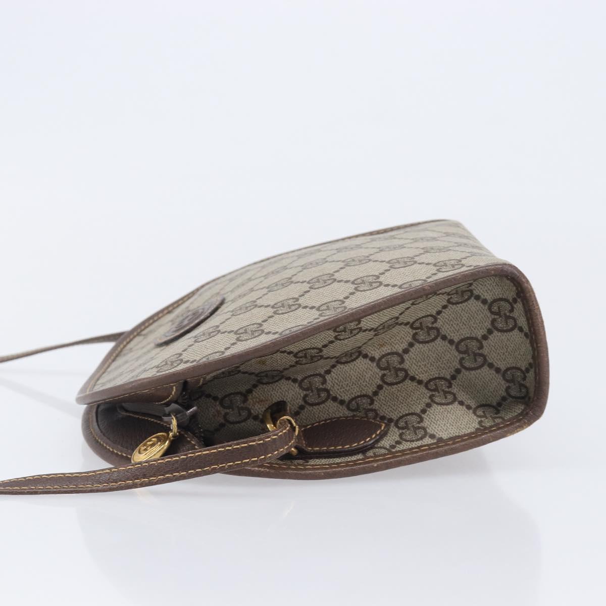 GUCCI GG Supreme Shoulder Bag PVC Beige Gold Tone 007 89 1096 Auth 207931