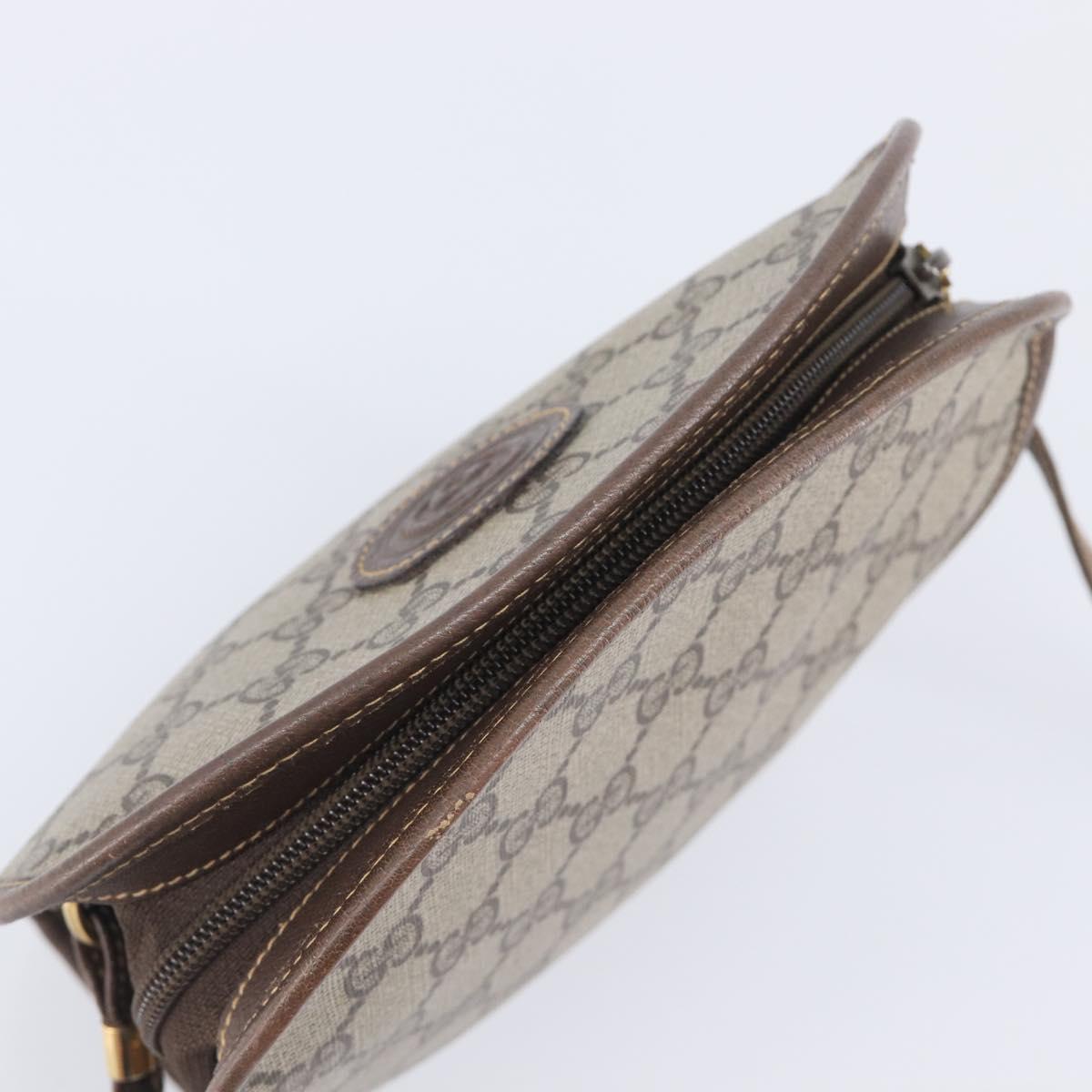 GUCCI GG Supreme Shoulder Bag PVC Beige Gold Tone 007 89 1096 Auth 207931