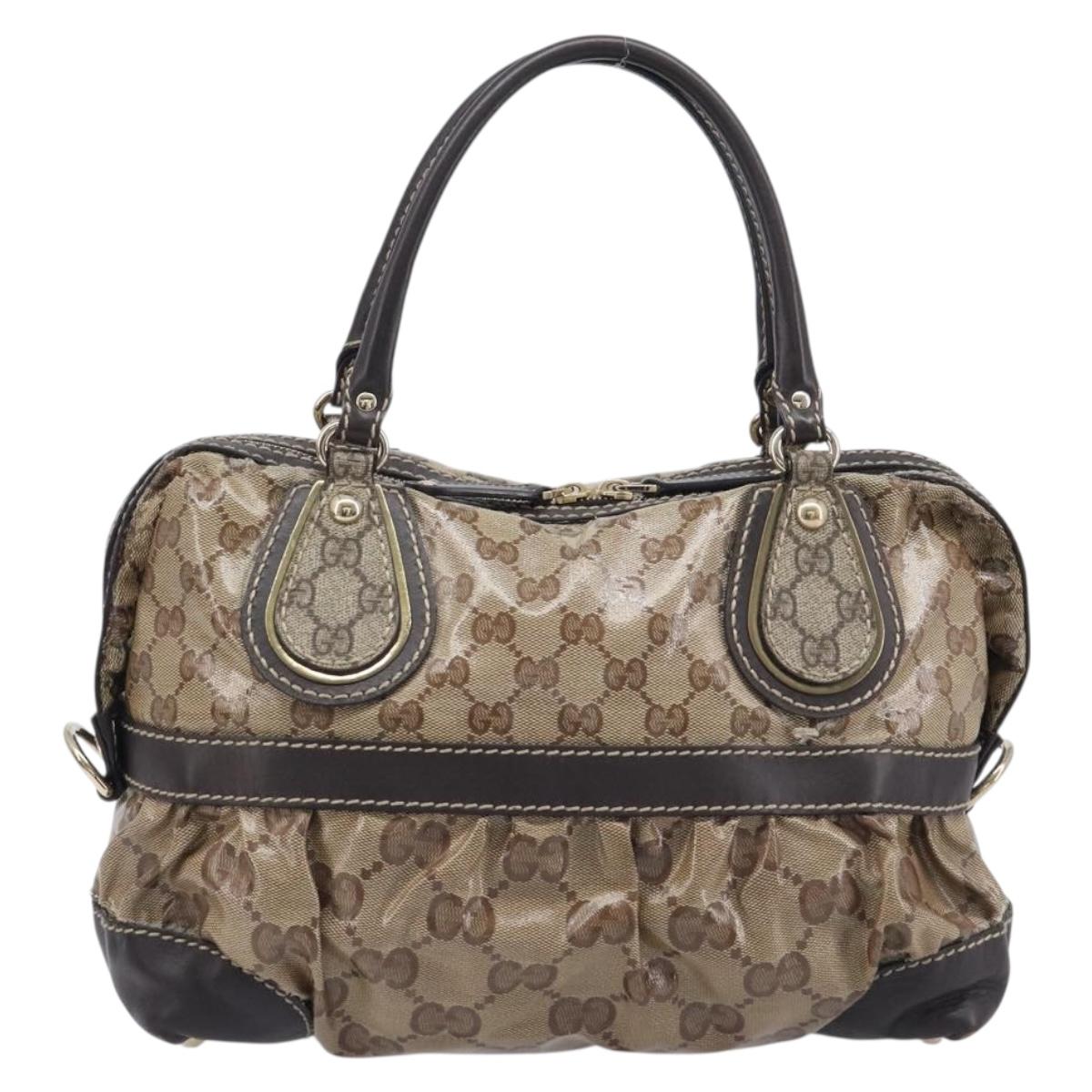 GUCCI GG Wallet Hand Bag 3 Set Beige Gold Tone Auth 207932