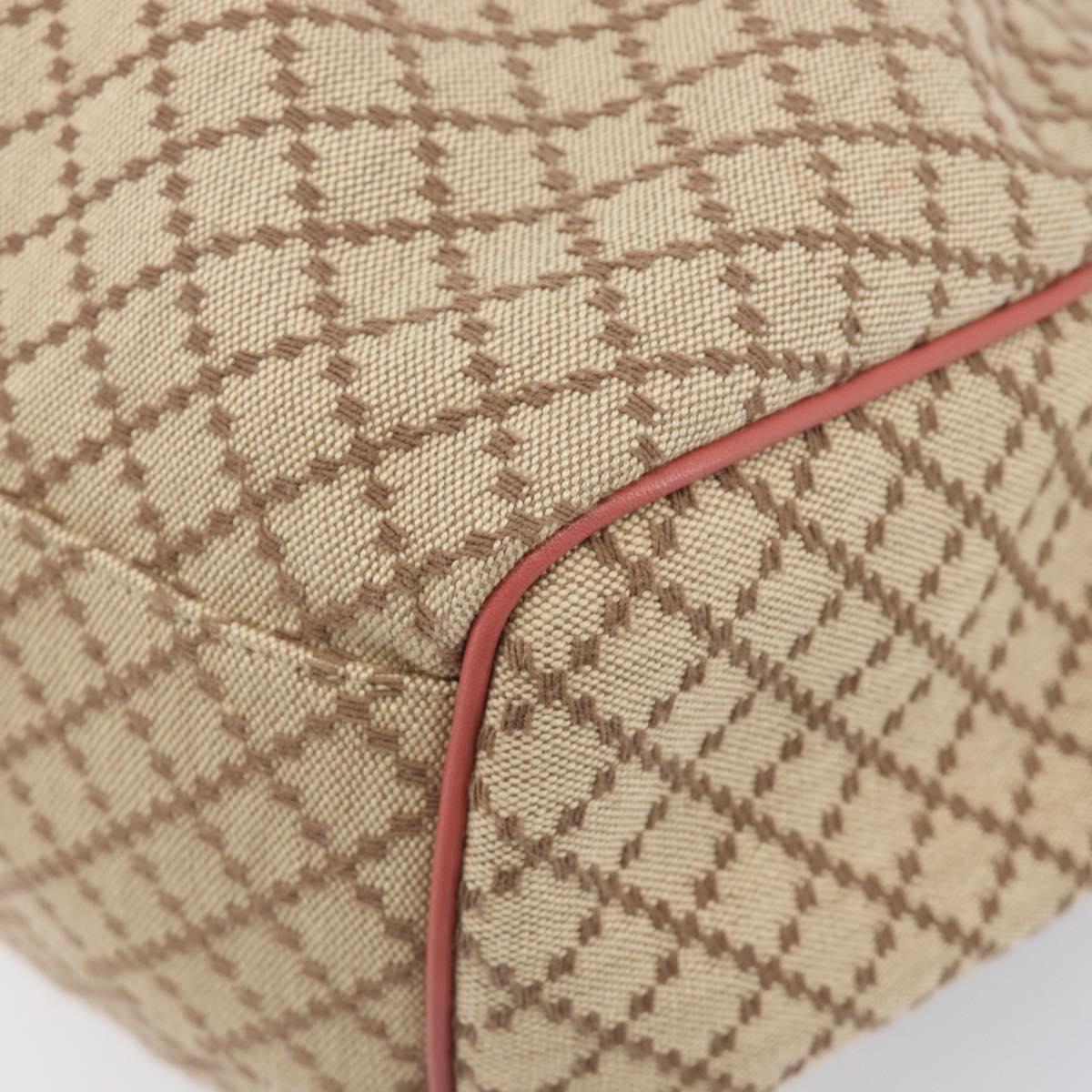 GUCCI Diamante Sukey Hand Bag Canvas Beige Gold Tone 211944 Auth 207934V