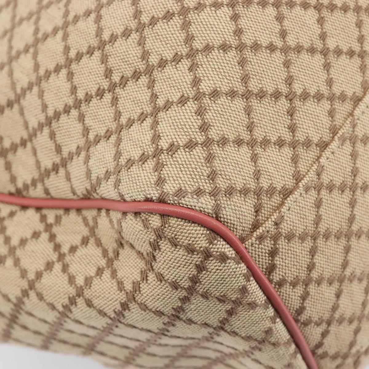 GUCCI Diamante Sukey Hand Bag Canvas Beige Gold Tone 211944 Auth 207934V
