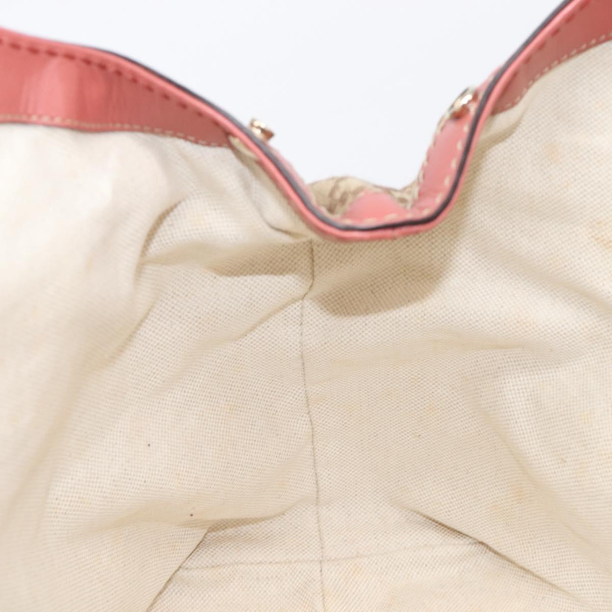 GUCCI Diamante Sukey Hand Bag Canvas Beige Gold Tone 211944 Auth 207934V