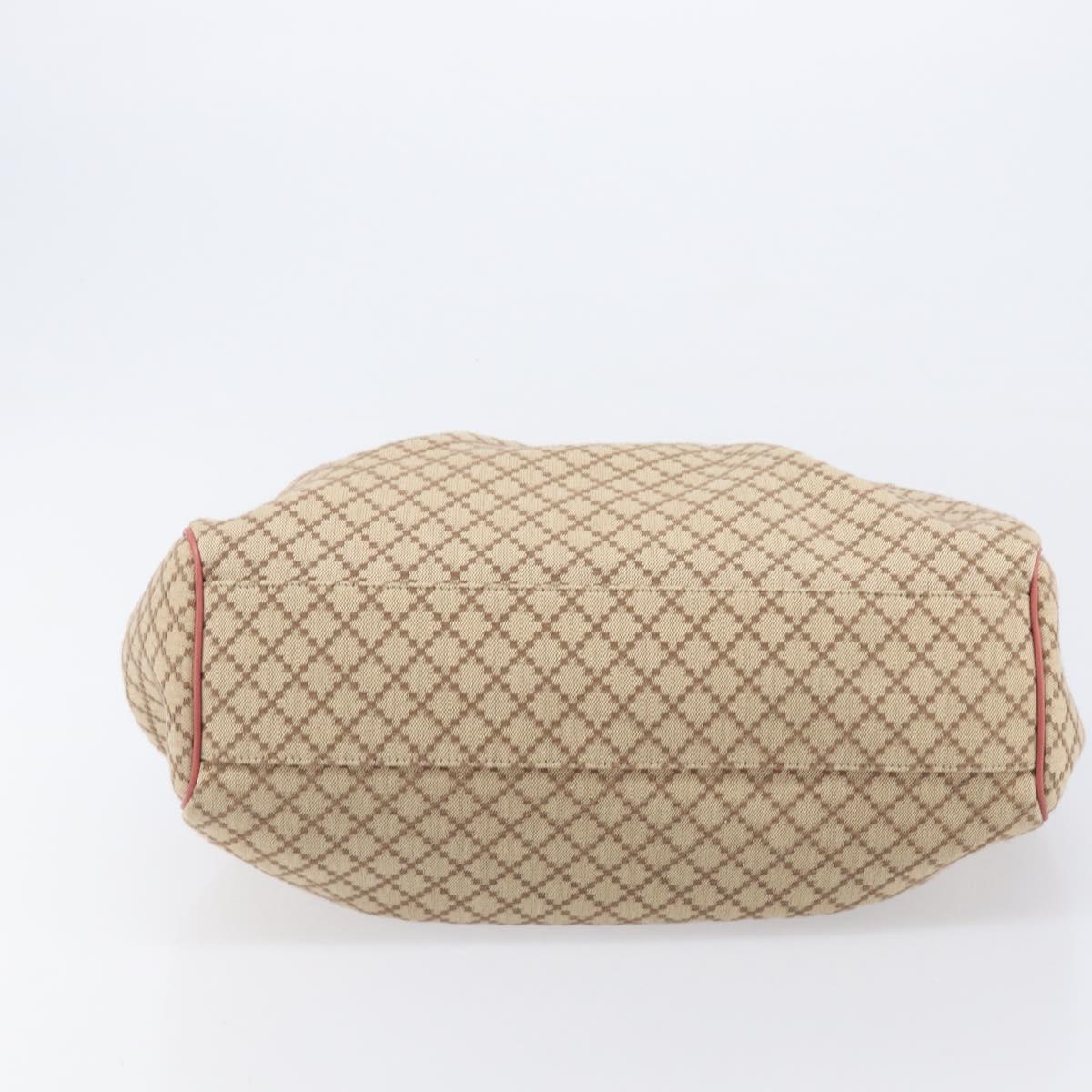 GUCCI Diamante Sukey Hand Bag Canvas Beige Gold Tone 211944 Auth 207934V