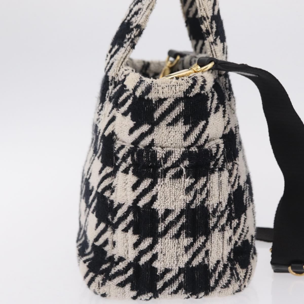 Miu Miu Hand Bag Pile 2way Black Gold Auth 207984A