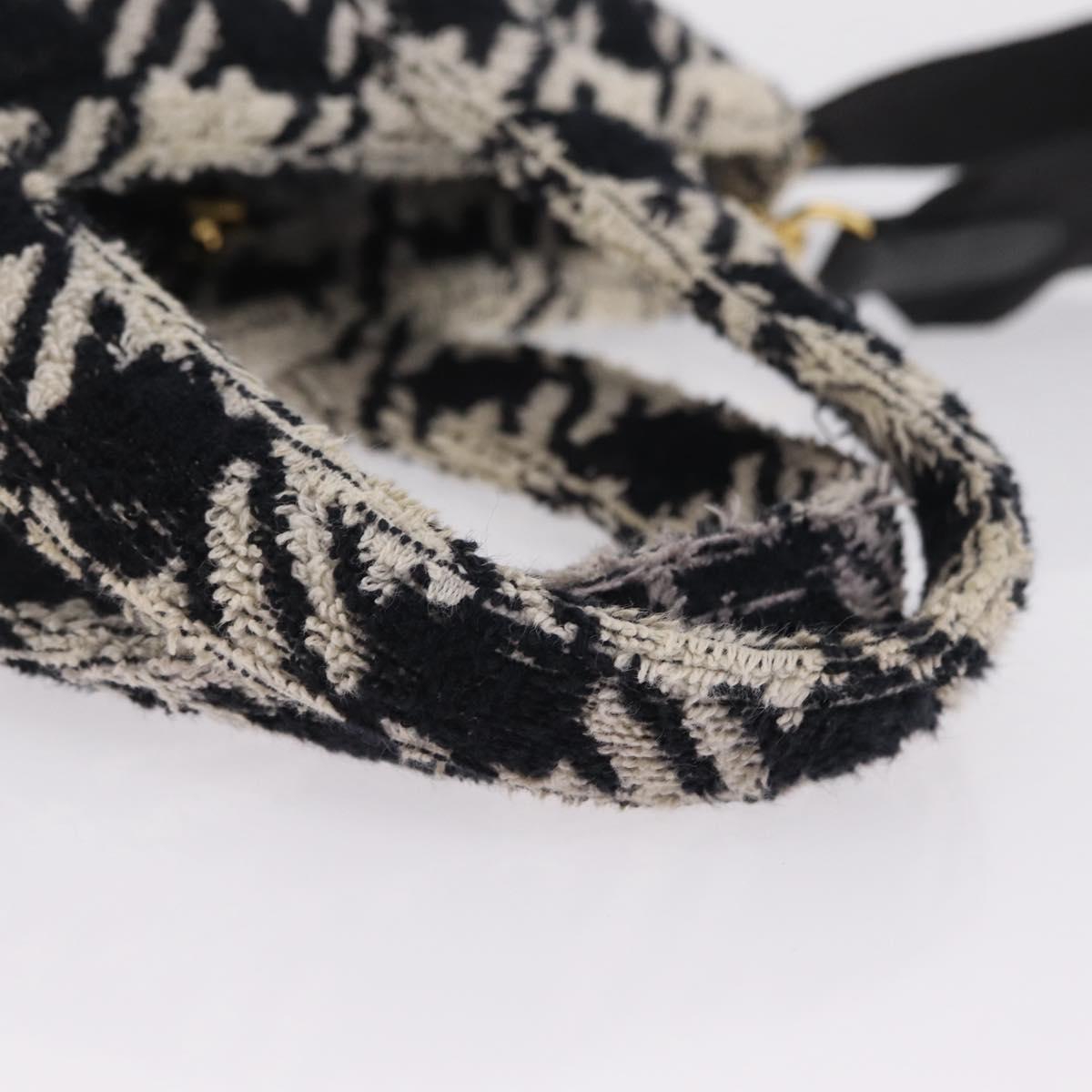Miu Miu Hand Bag Pile 2way Black Gold Auth 207984A
