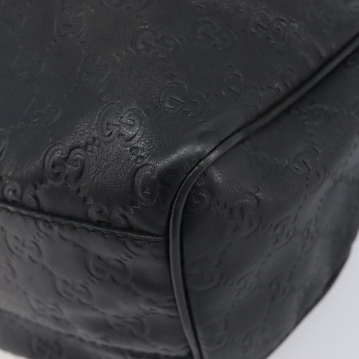 GUCCI GG Canvas Guccissima Sukey Tote Bag Leather Black Gold 211944 Auth 207988