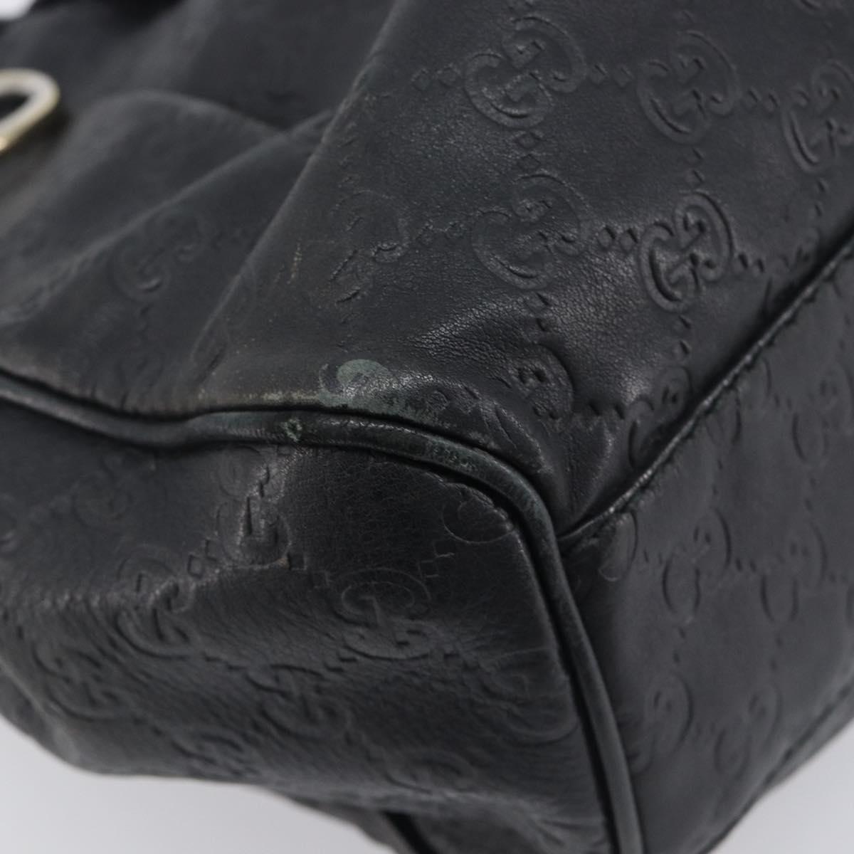 GUCCI GG Canvas Guccissima Sukey Tote Bag Leather Black Gold 211944 Auth 207988