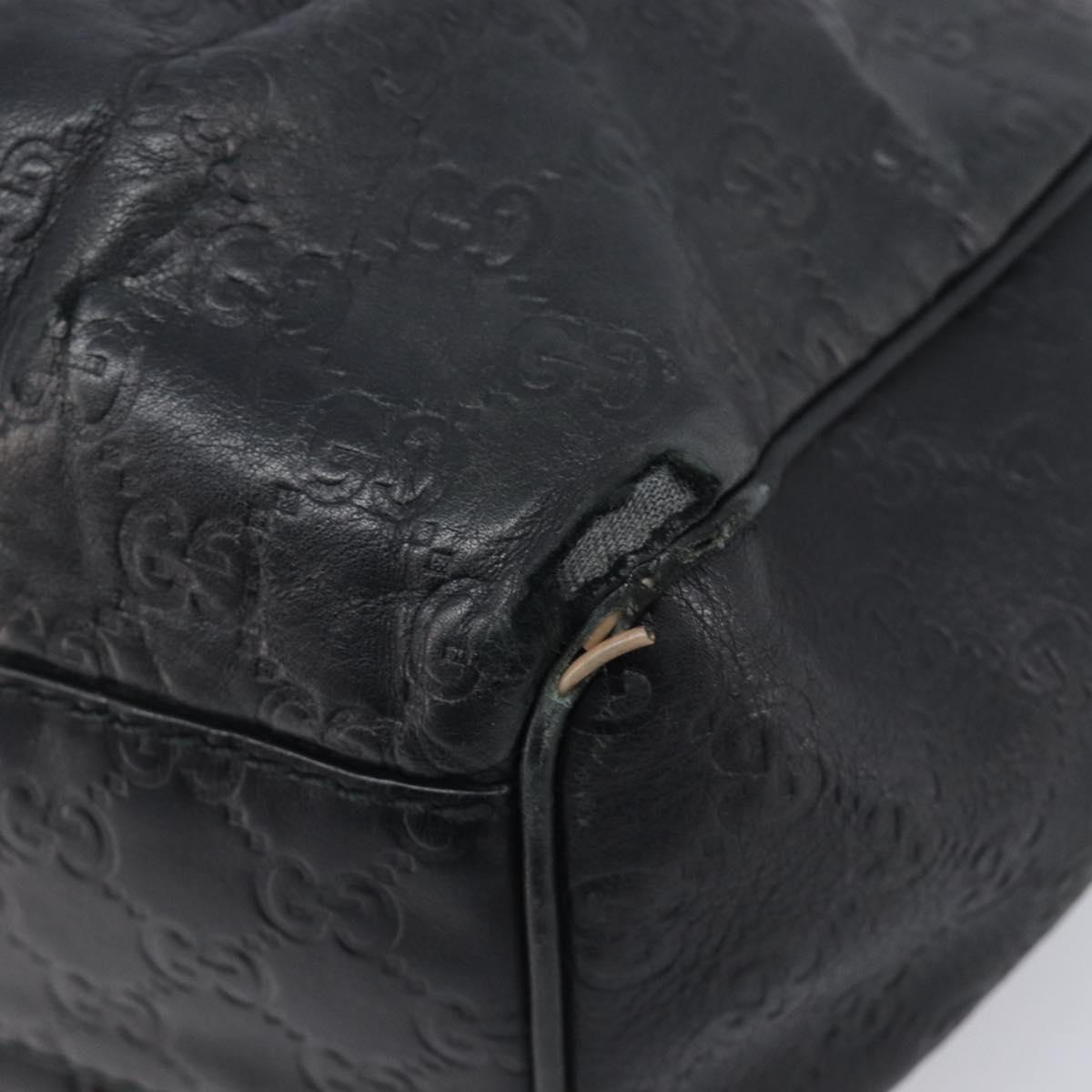 GUCCI GG Canvas Guccissima Sukey Tote Bag Leather Black Gold 211944 Auth 207988