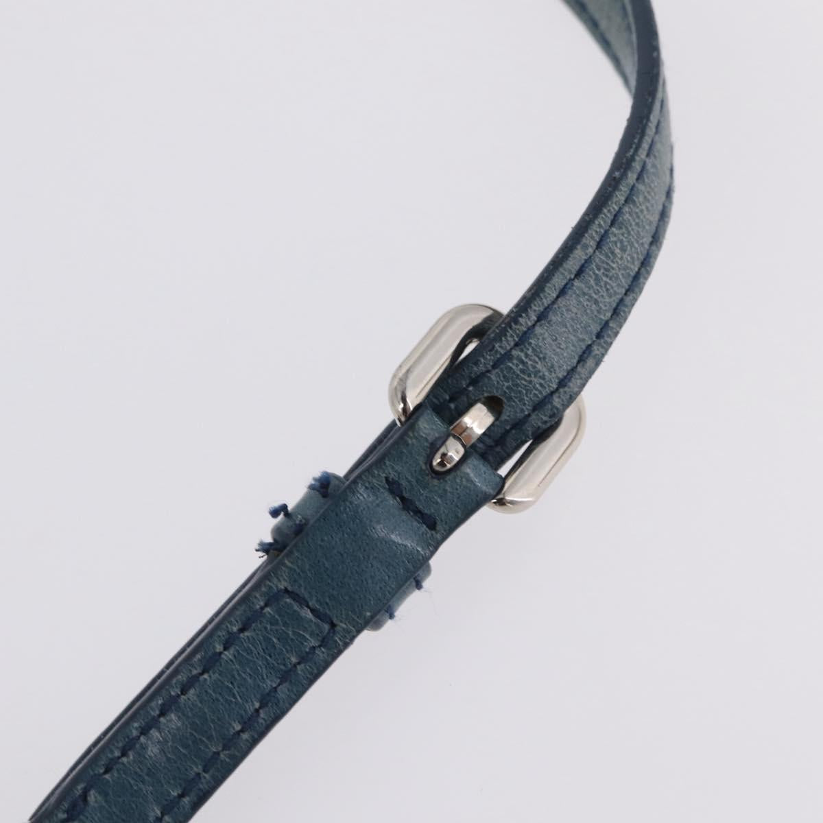Miu Miu Matelasse Chain Shoulder Bag Vitellolux Blue Silver Auth 207991A