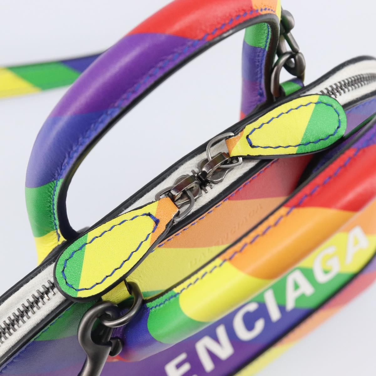 Balenciaga Ville XXS Hand Bag Leather 2way Rainbow 550646 Auth 207995M