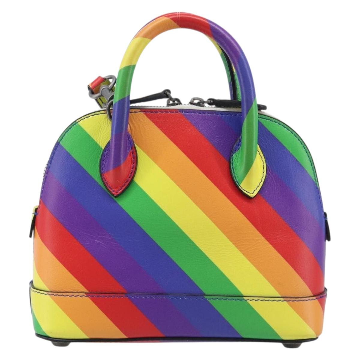 Balenciaga Ville XXS Hand Bag Leather 2way Rainbow 550646 Auth 207995M