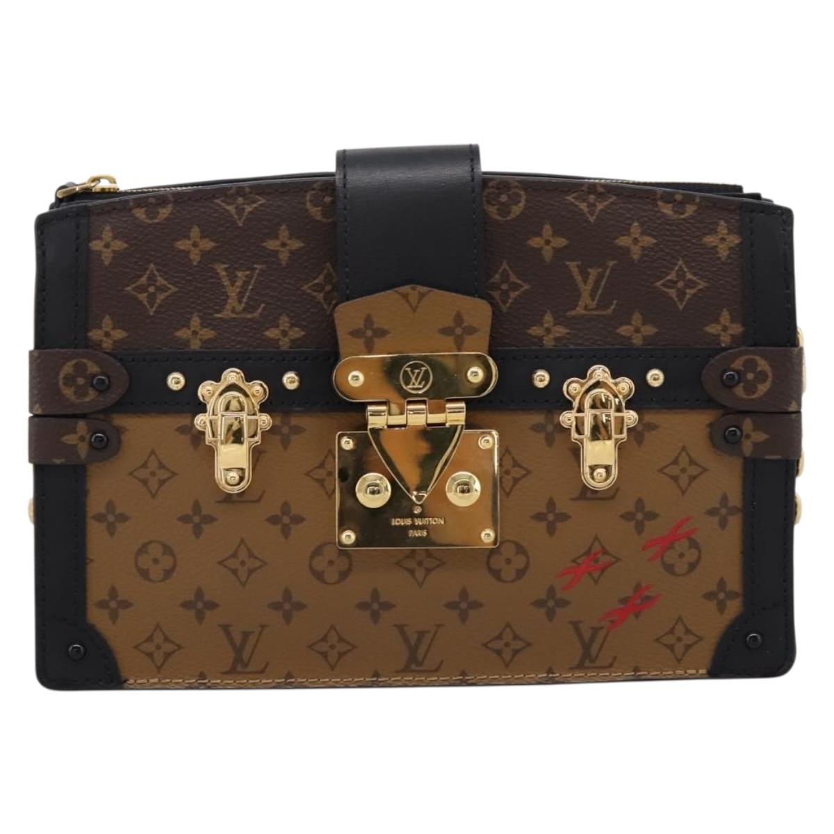 LOUIS VUITTON Monogram Reverse Trunk Clutch Bag M43596 LV Auth 208005SAM