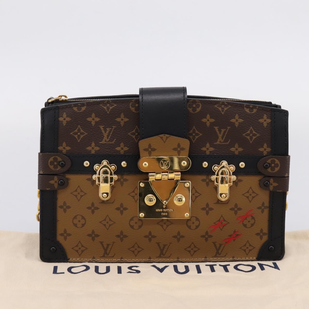LOUIS VUITTON Monogram Reverse Trunk Clutch Bag M43596 LV Auth 208005SAM