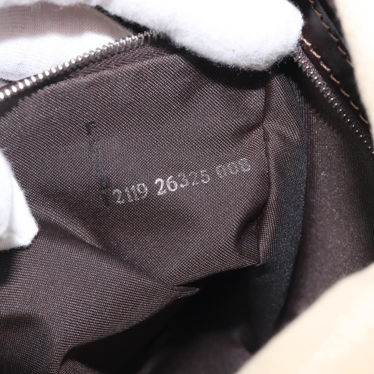FENDI Zucca Canvas Mamma Baguette Shoulder Bag Ivory Silver Auth 208008V