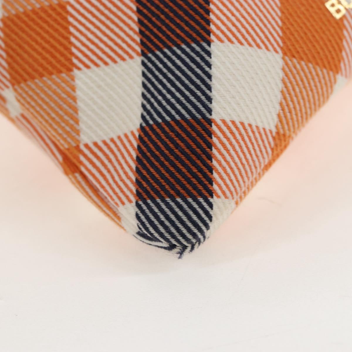 BURBERRY Nova Check Shoulder Bag Canvas Orange Gold Auth 208013V