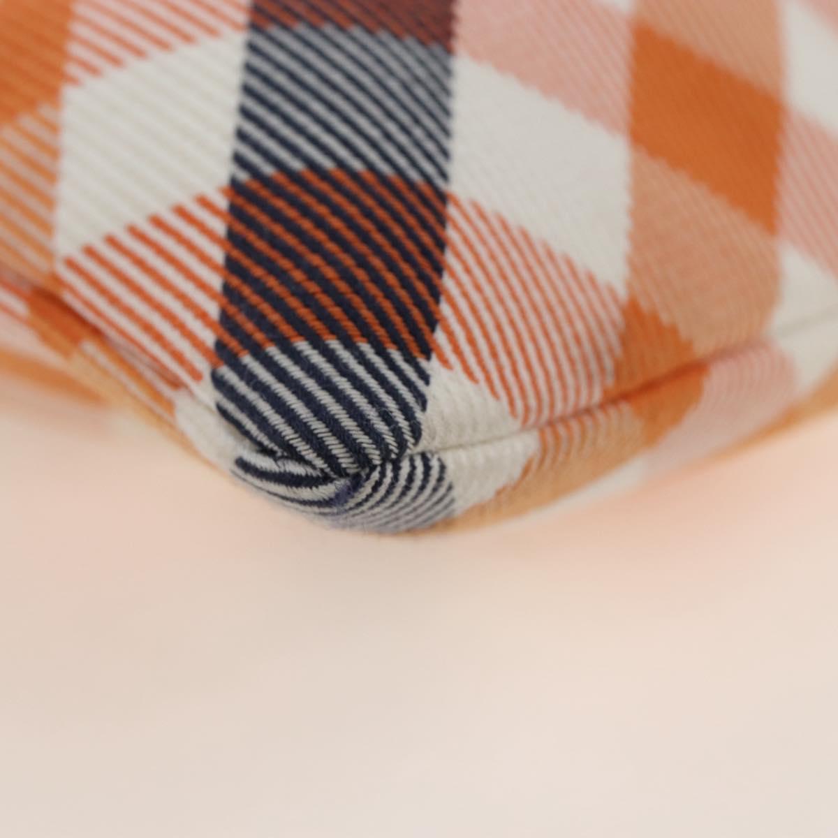 BURBERRY Nova Check Shoulder Bag Canvas Orange Gold Auth 208013V