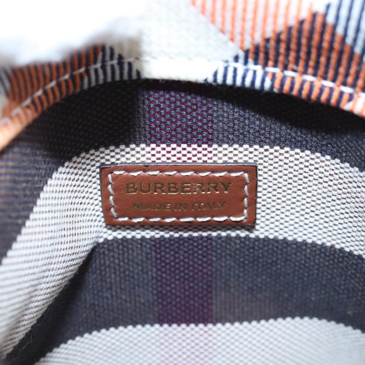 BURBERRY Nova Check Shoulder Bag Canvas Orange Gold Auth 208013V