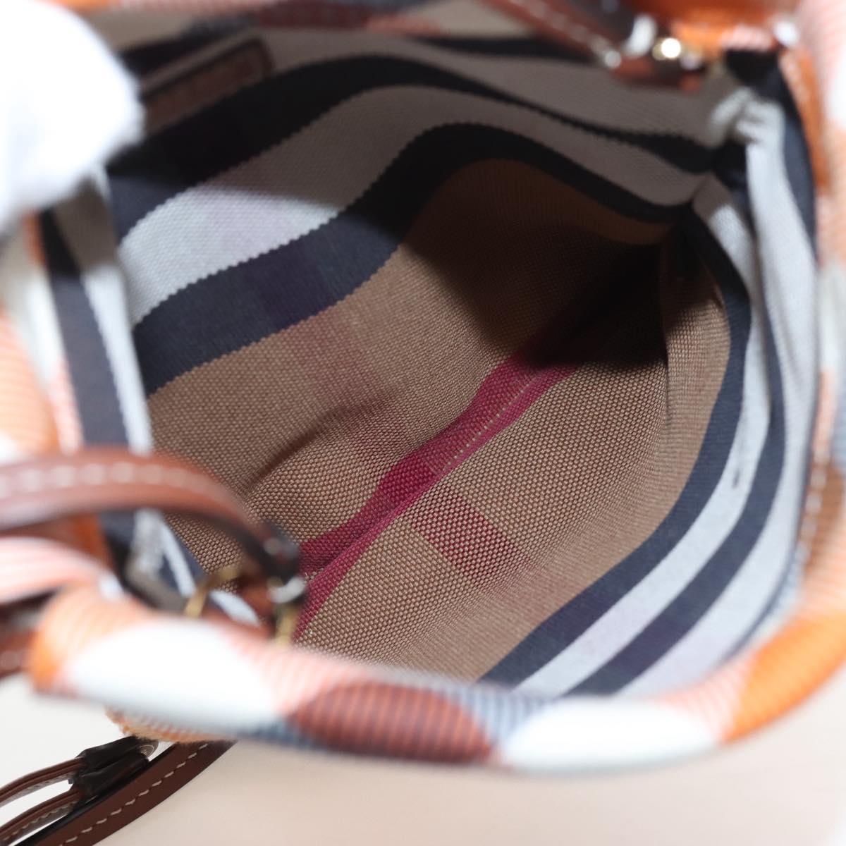 BURBERRY Nova Check Shoulder Bag Canvas Orange Gold Auth 208013V