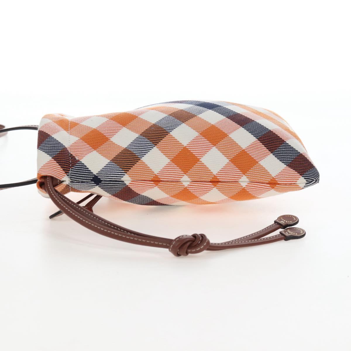 BURBERRY Nova Check Shoulder Bag Canvas Orange Gold Auth 208013V