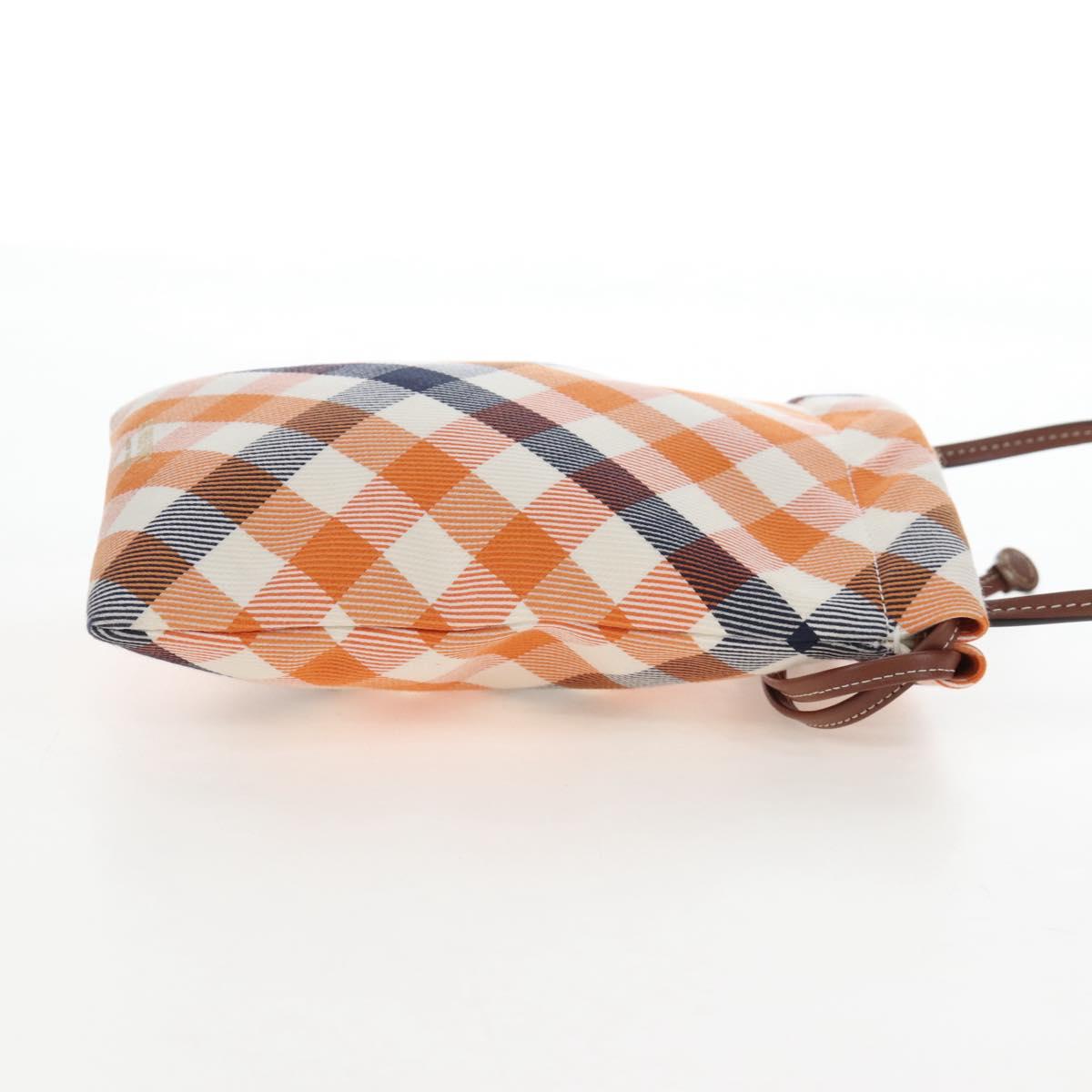 BURBERRY Nova Check Shoulder Bag Canvas Orange Gold Auth 208013V