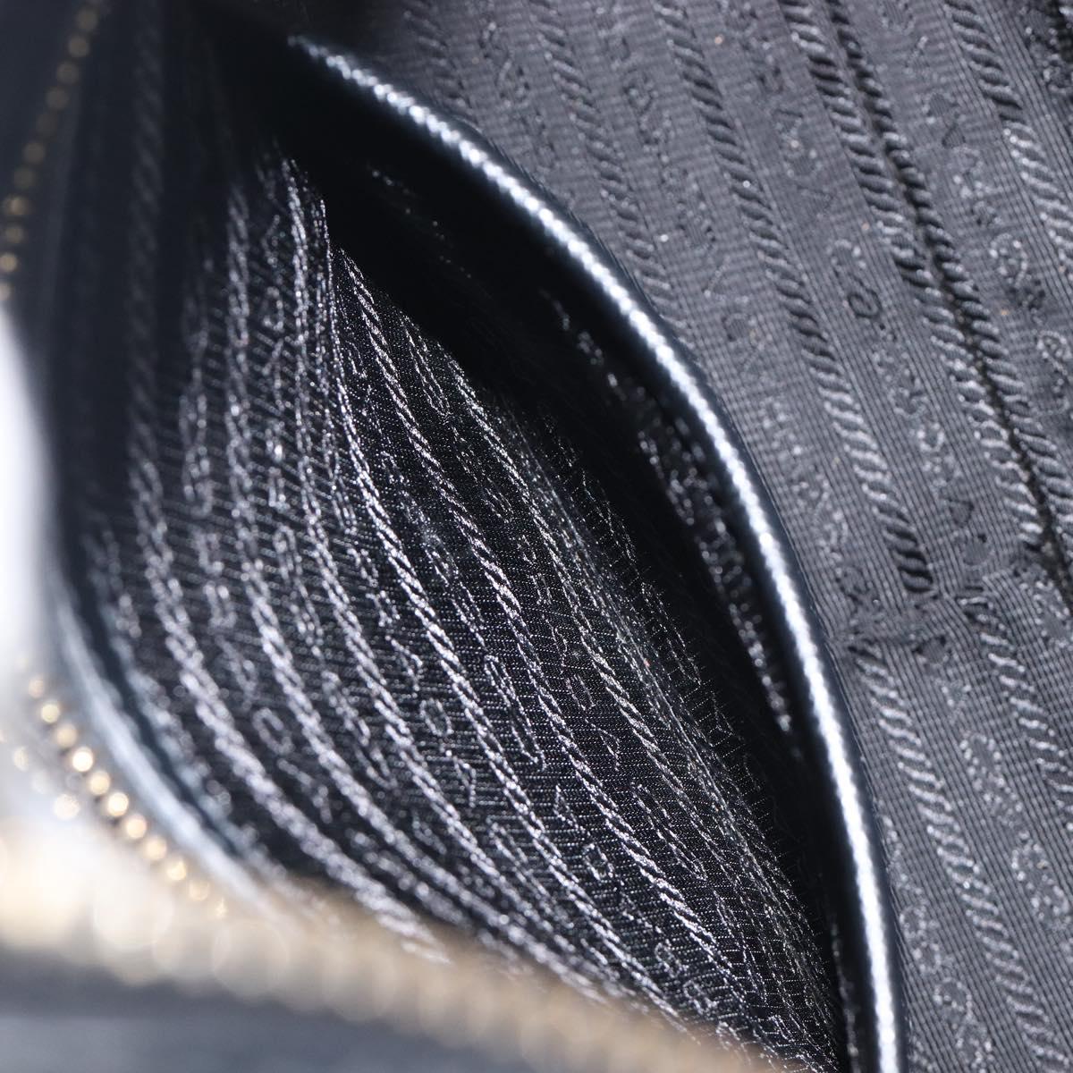 PRADA Hand Bag Saffiano leather Black Gold Auth 208042A