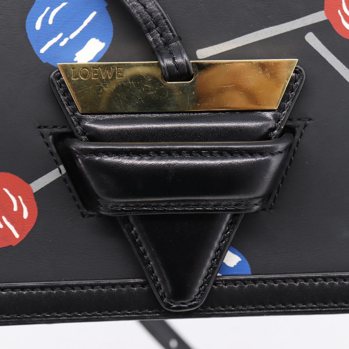 LOEWE Shoulder Bag Leather Black Gold Auth 208050V