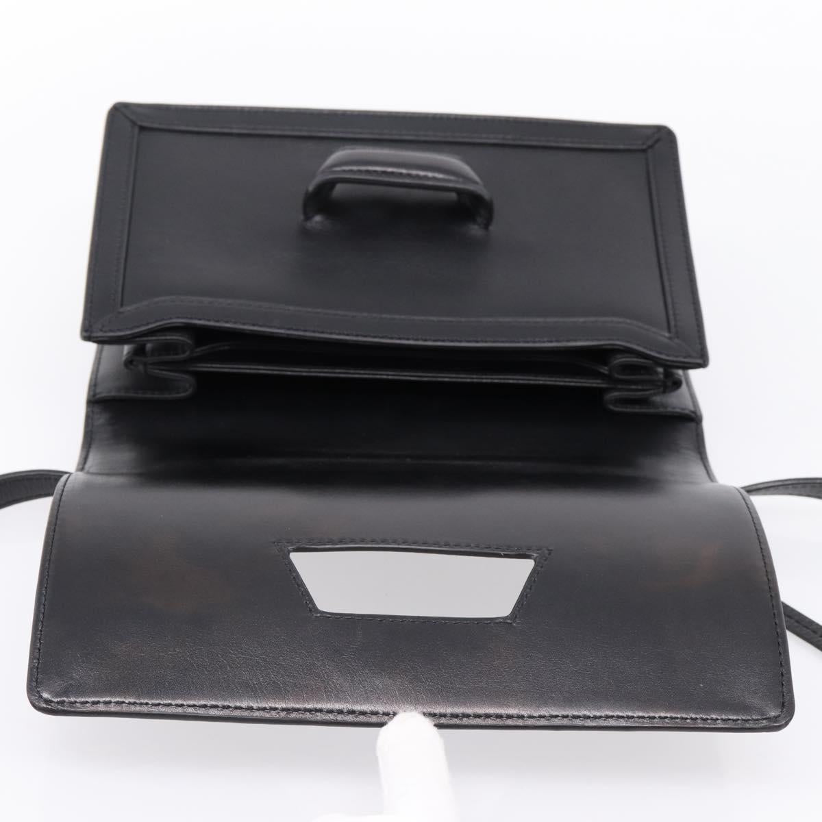 LOEWE Shoulder Bag Leather Black Gold Auth 208050V