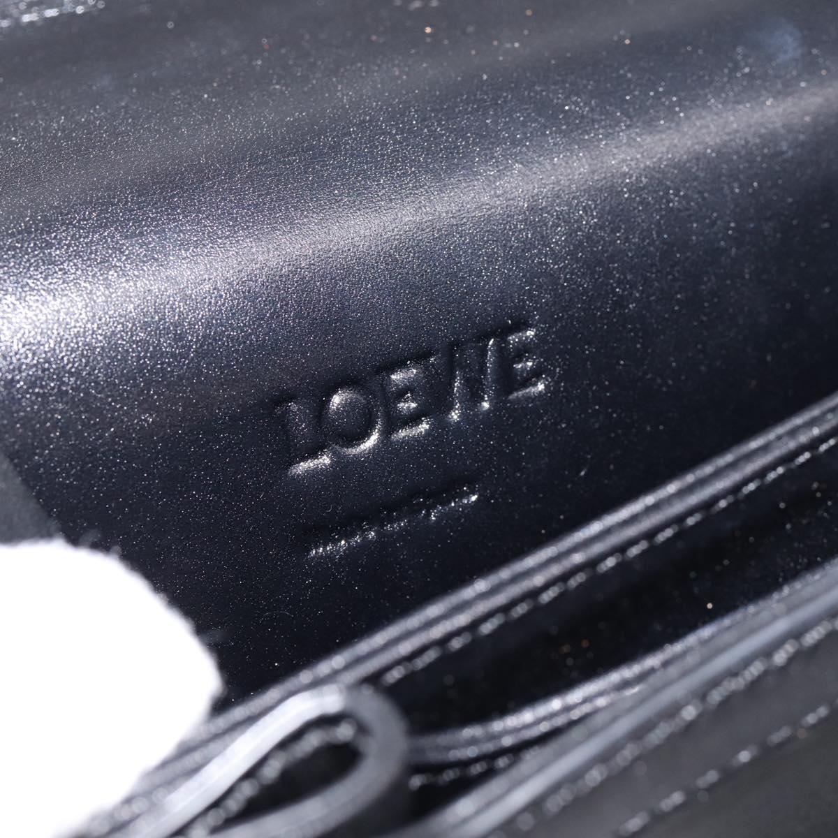 LOEWE Shoulder Bag Leather Black Gold Auth 208050V