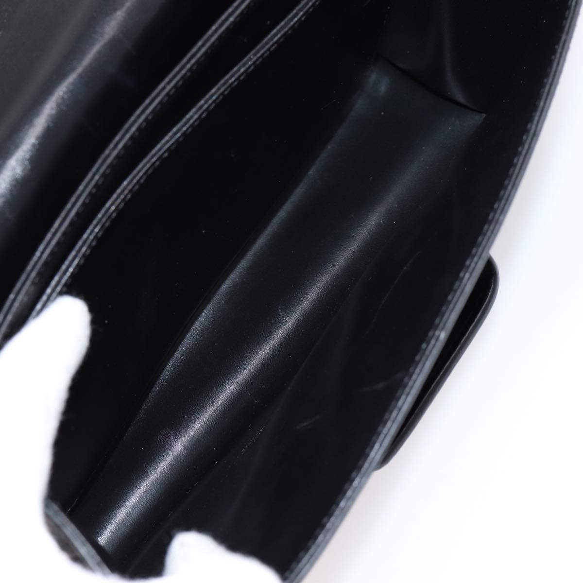 LOEWE Shoulder Bag Leather Black Gold Auth 208050V
