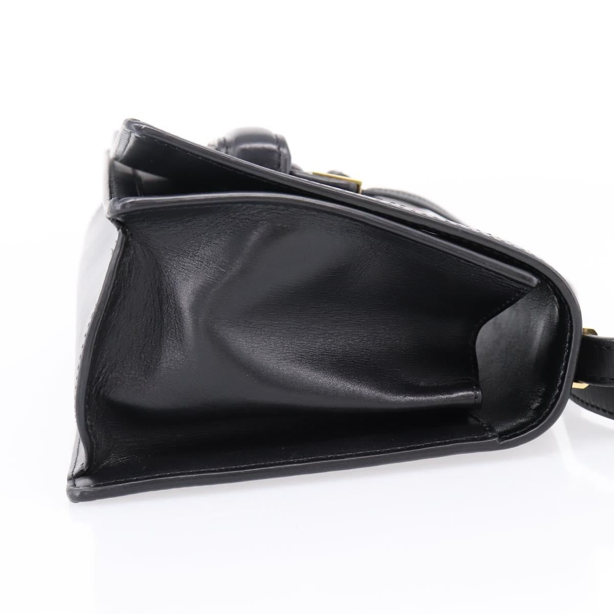 LOEWE Shoulder Bag Leather Black Gold Auth 208050V
