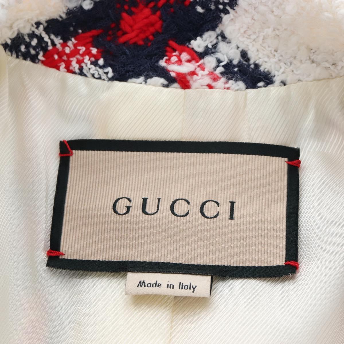 GUCCI Jacket Tweed 38 White Auth 208052M