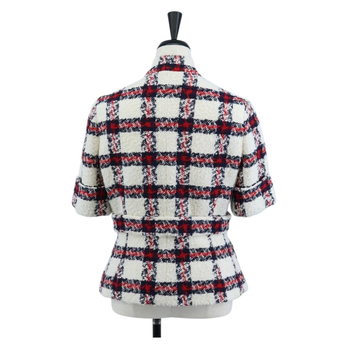 GUCCI Jacket Tweed 38 White Auth 208052M