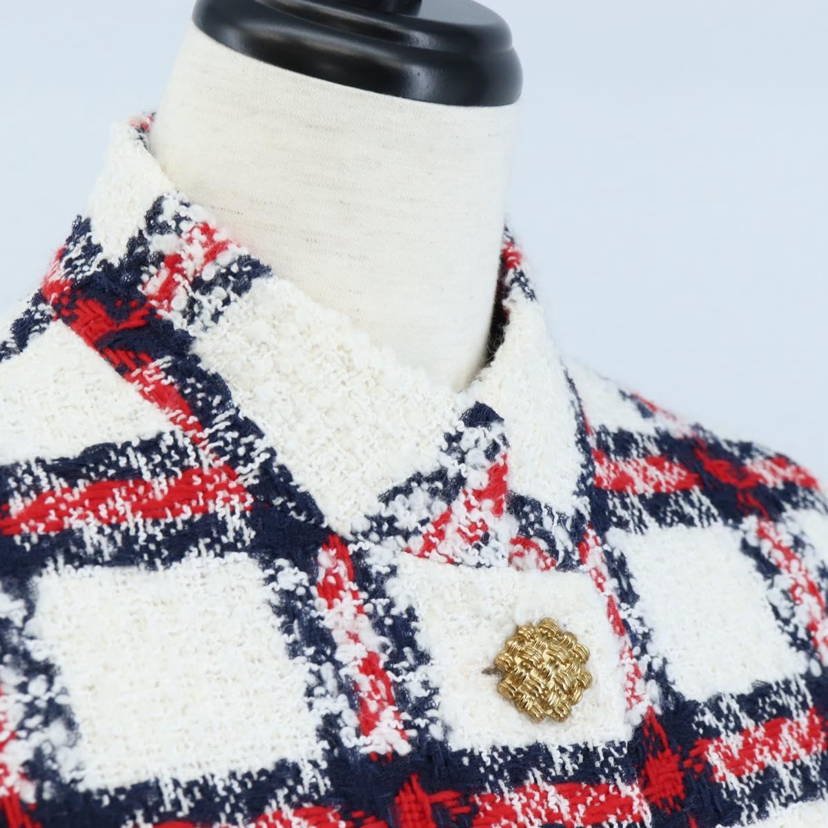 GUCCI Jacket Tweed 38 White Auth 208052M