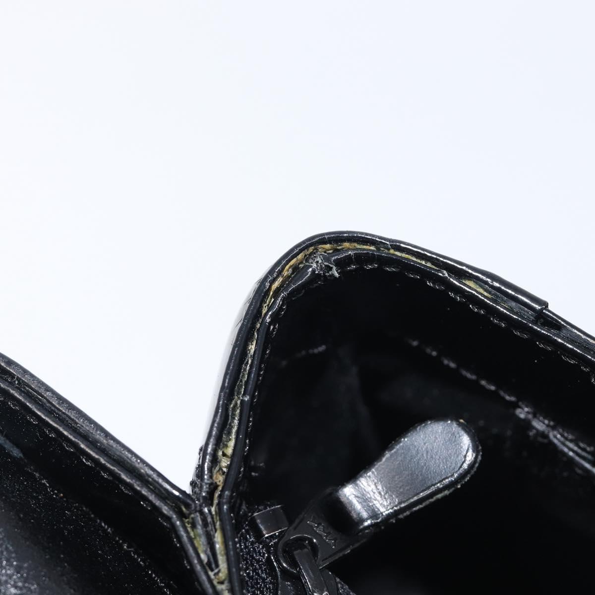 GIVENCHY Hand Bag Leather Black Gold Tone Auth 208062