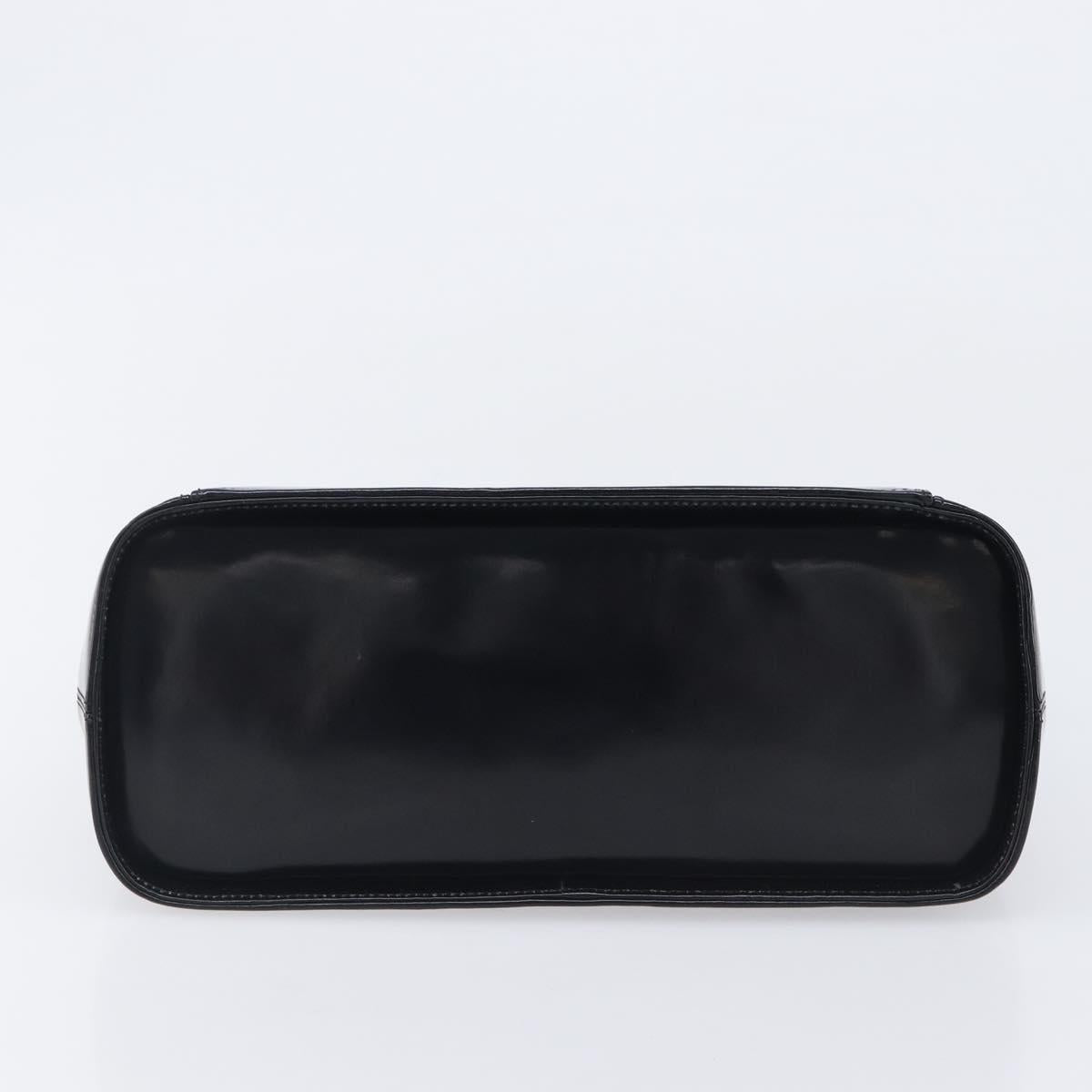 GIVENCHY Hand Bag Leather Black Gold Tone Auth 208062