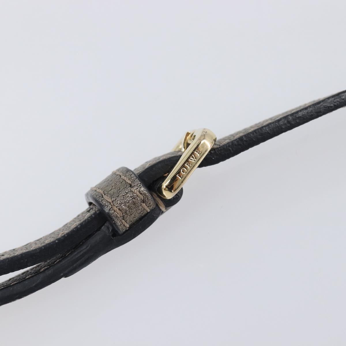 LOEWE Shoulder Bag Leather Gold Auth 208065