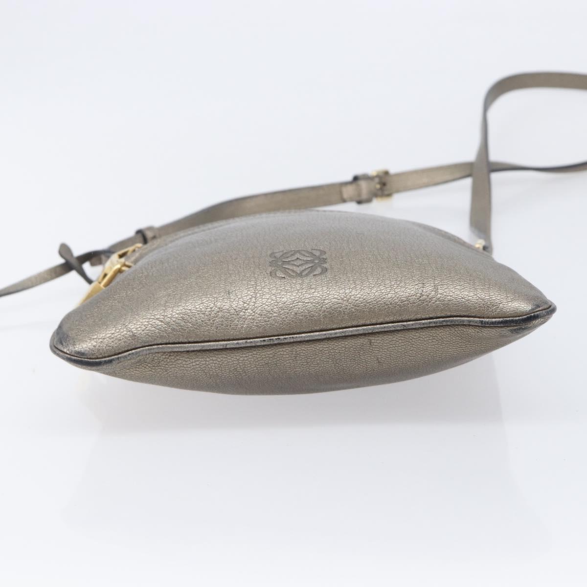 LOEWE Shoulder Bag Leather Gold Auth 208065