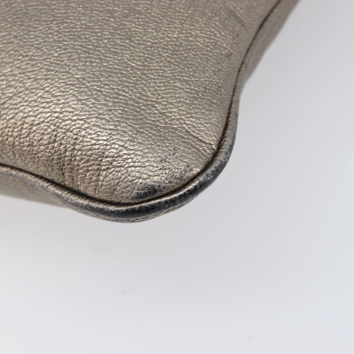 LOEWE Shoulder Bag Leather Gold Auth 208065