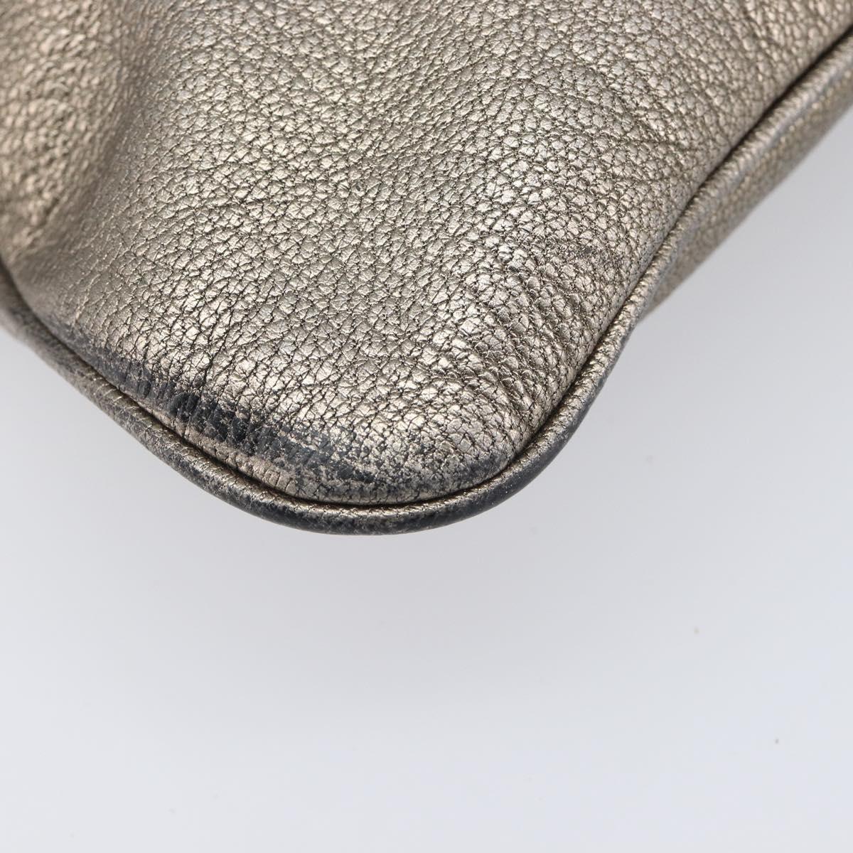 LOEWE Shoulder Bag Leather Gold Auth 208065