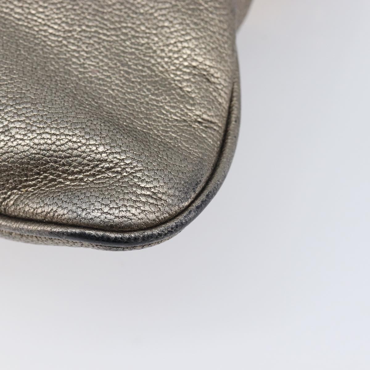 LOEWE Shoulder Bag Leather Gold Auth 208065