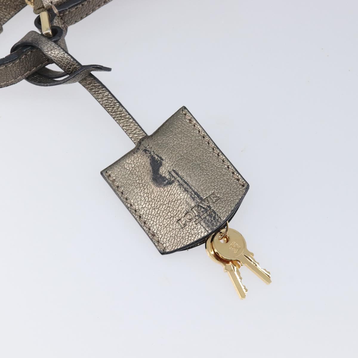 LOEWE Shoulder Bag Leather Gold Auth 208065