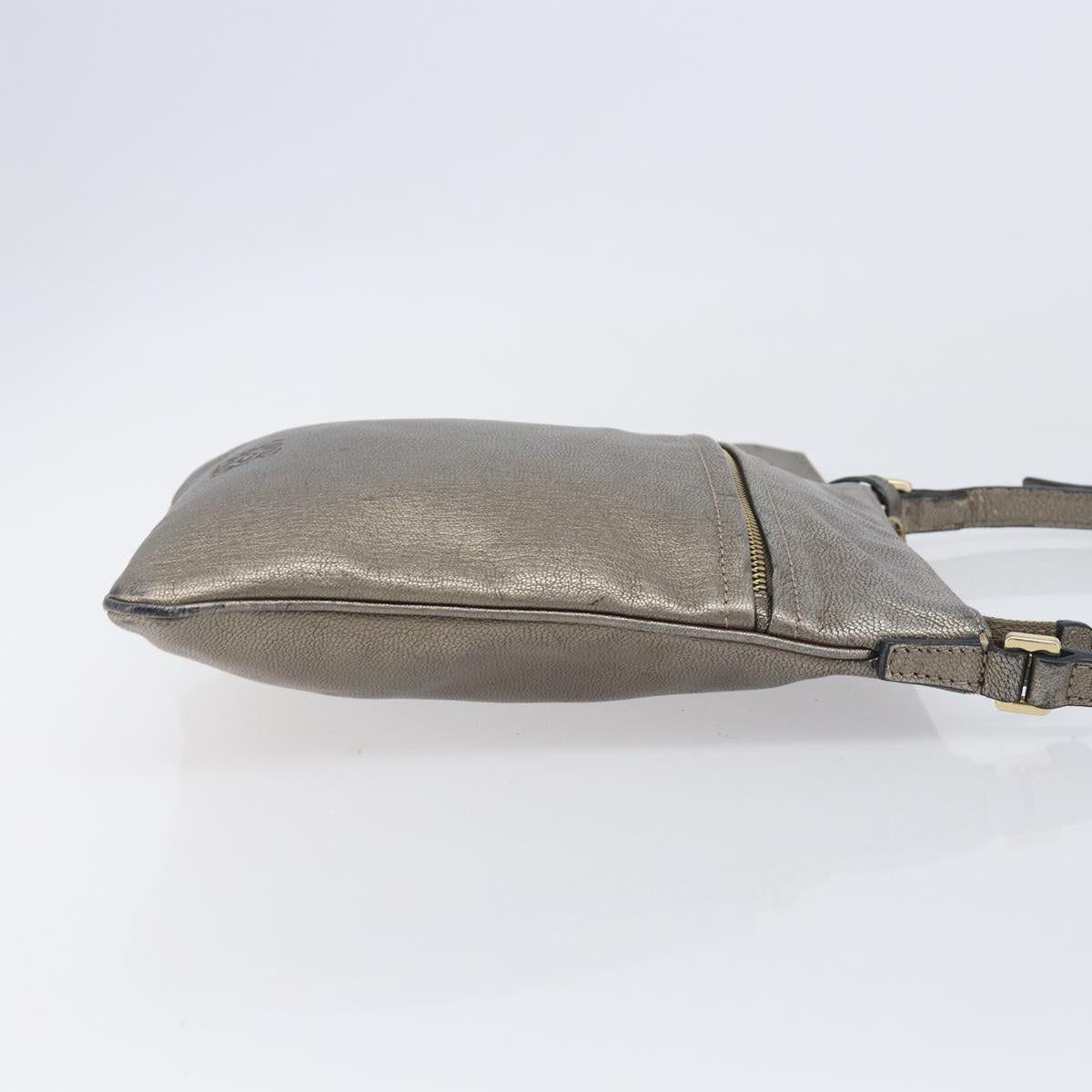 LOEWE Shoulder Bag Leather Gold Auth 208065
